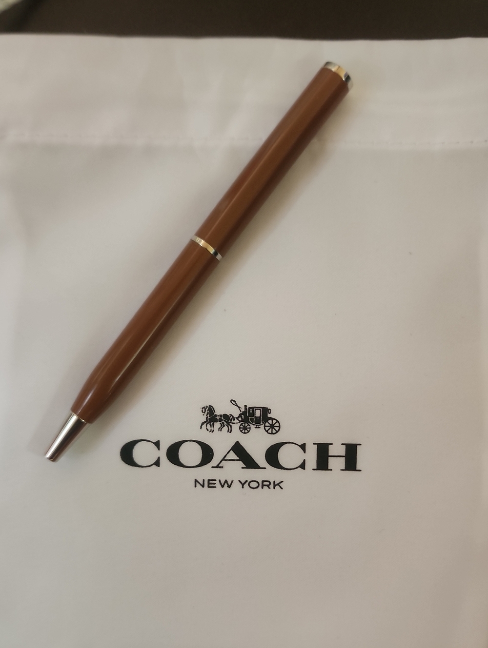Coach Chocolate Smooth Heavy Duty Ink Pen New W/ Dusty